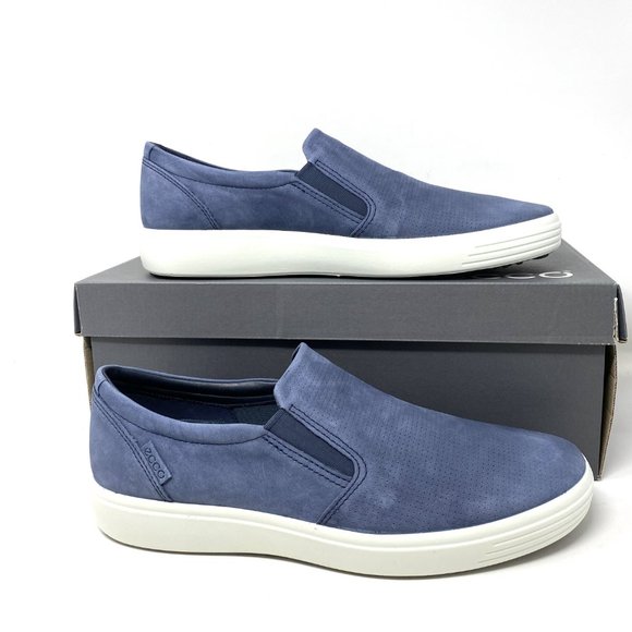 ECCO Soft 7 Perforated Slip-On Men Suede Sneakers - Picture 6 of 9